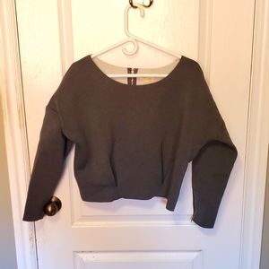 Silence and Noise Grey Cropped Sweatshirt